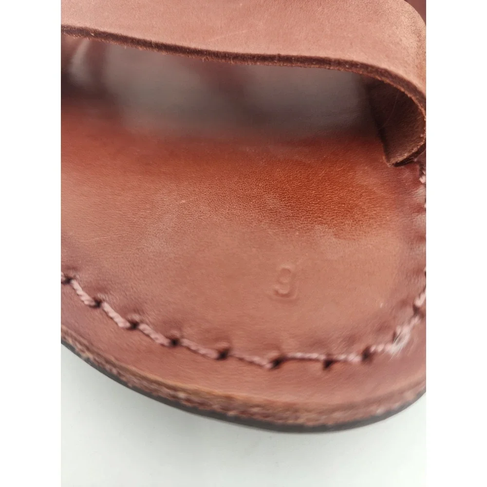100% Leather Old Abraham Jerusalem Artisan Handmade Jesus Sandals EU 46 US 12